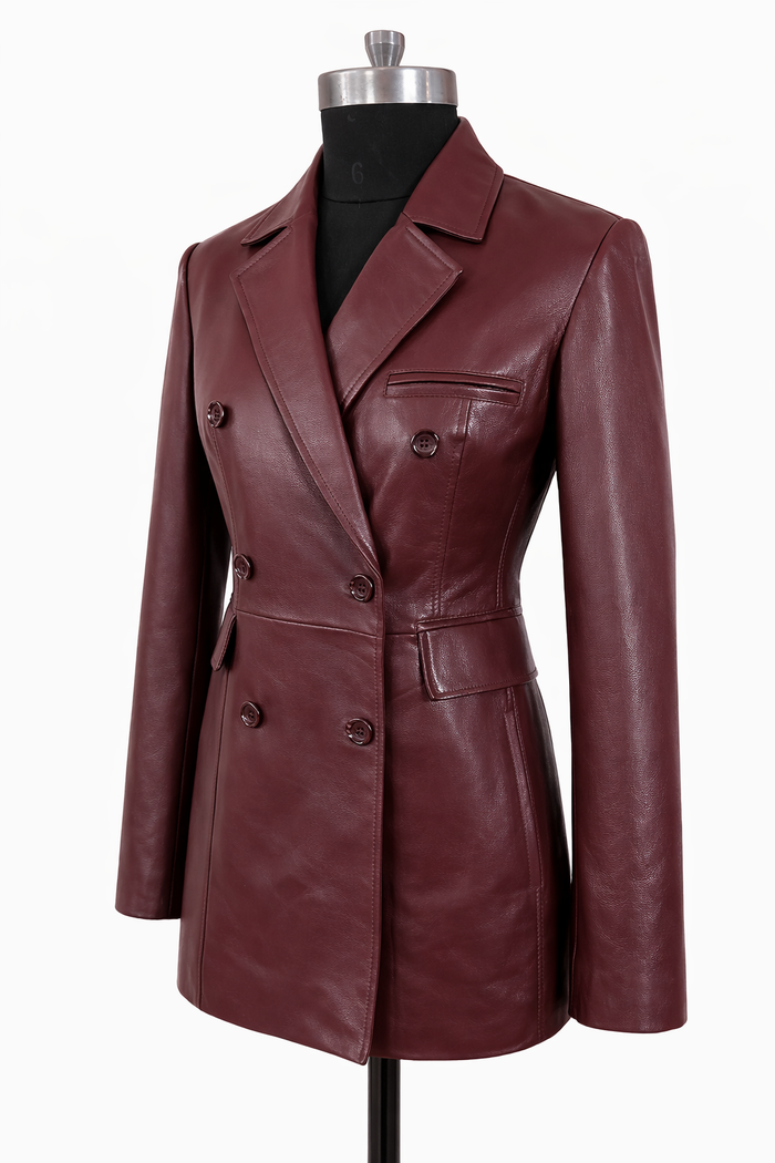 Genuine Lambskin Leather Blazer