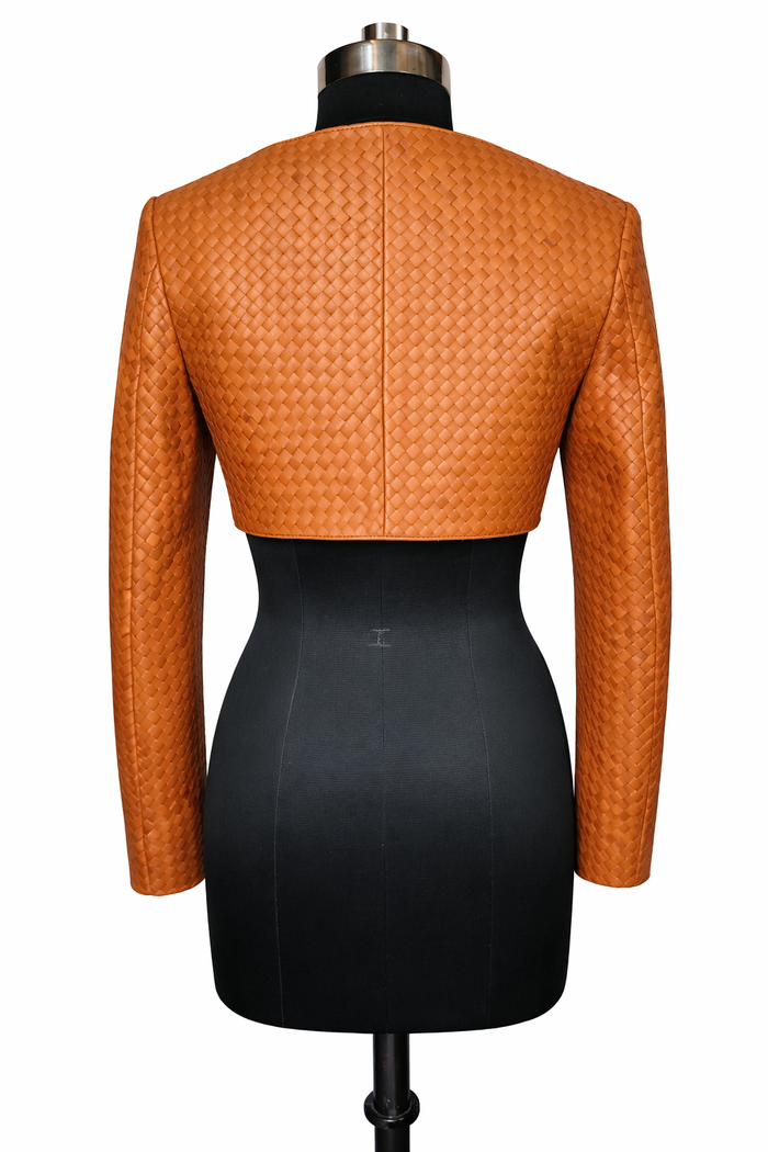 Genuine Lambskin Leather Hand-Woven Jacket