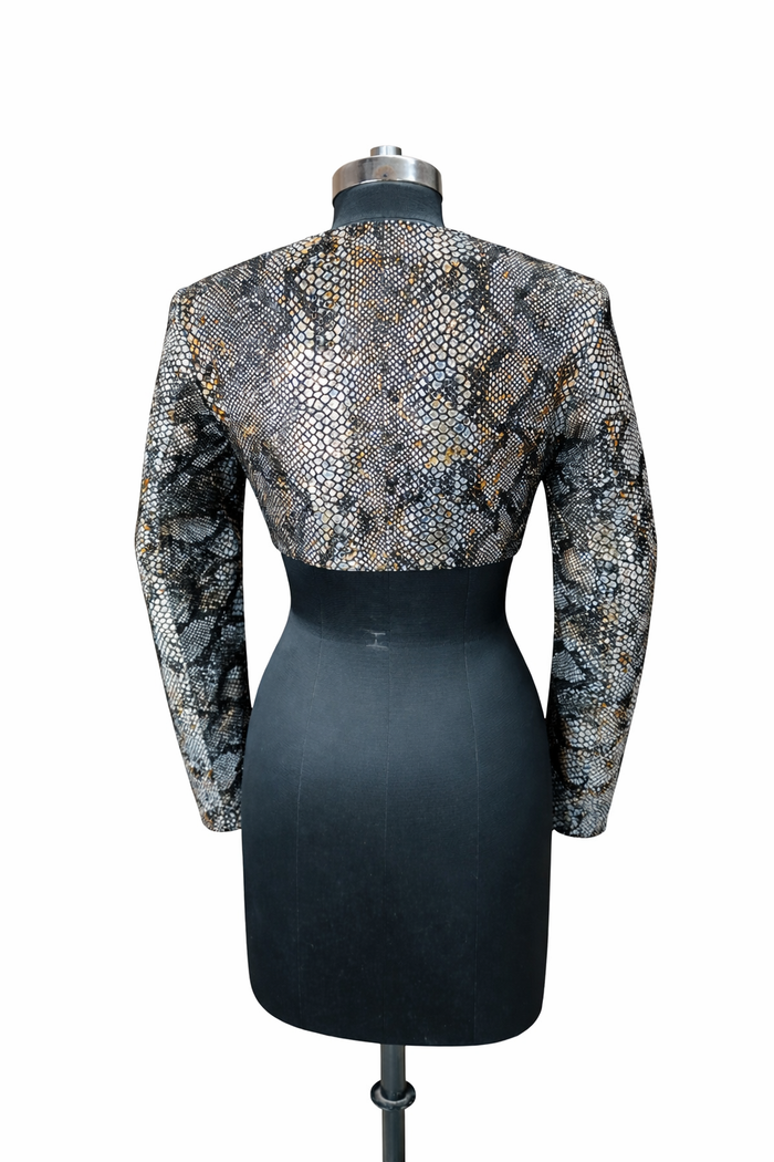 Genuine Lambskin Leather Snake Print Jacket