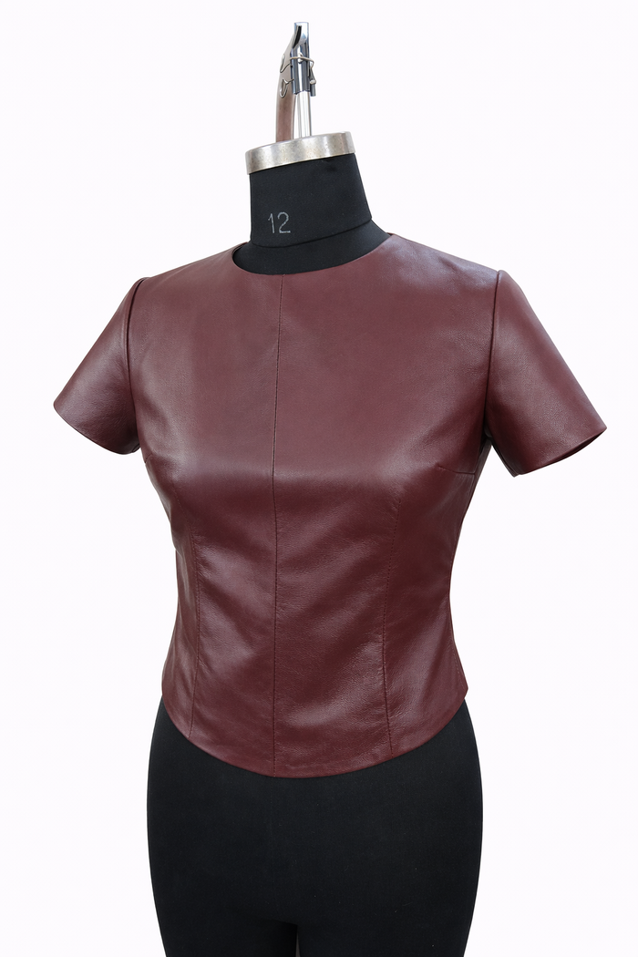 Genuine Lambskin Leather Top