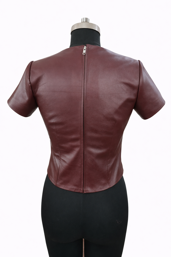 Genuine Lambskin Leather Top