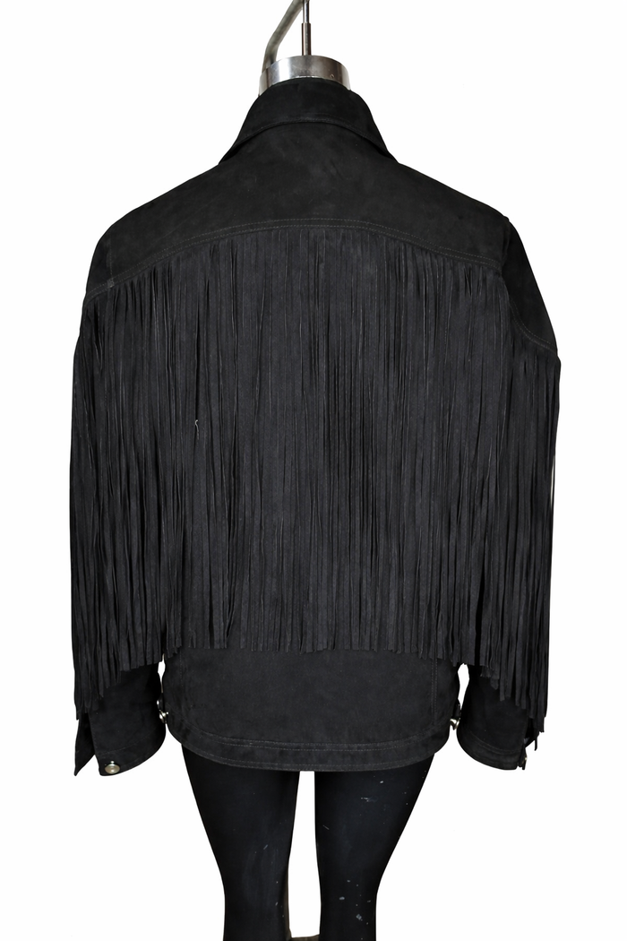 Genuine Suede Leather Fringe Jacket