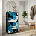 Geometric Retro 60s 4-Drawer Fabric Dresser – Midcentury Storage - retro dresser