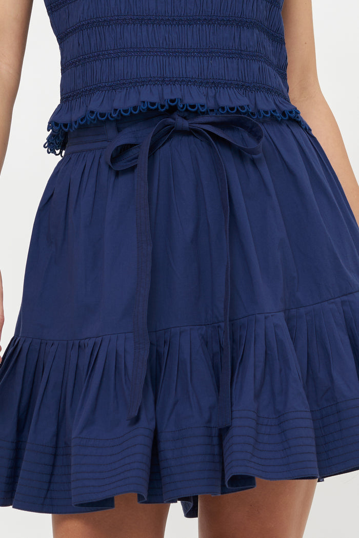 Ginny Mini Skirt- Tisbury Navy