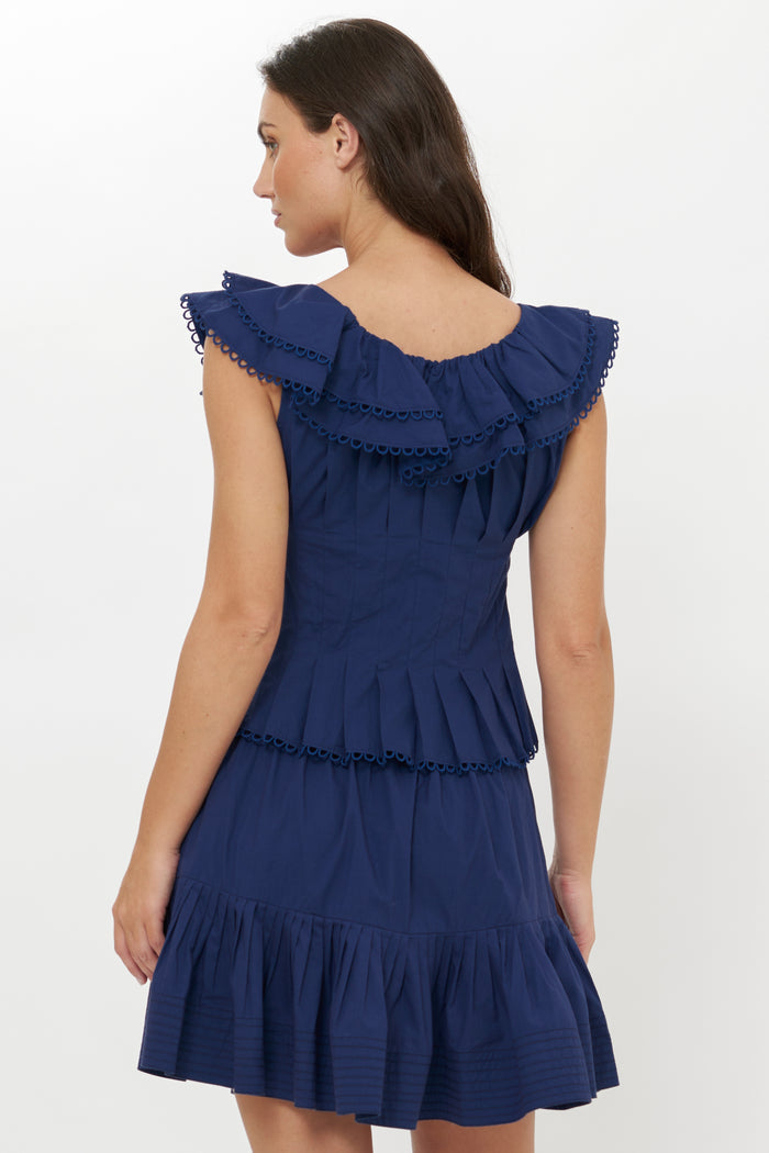 Ginny Mini Skirt- Tisbury Navy