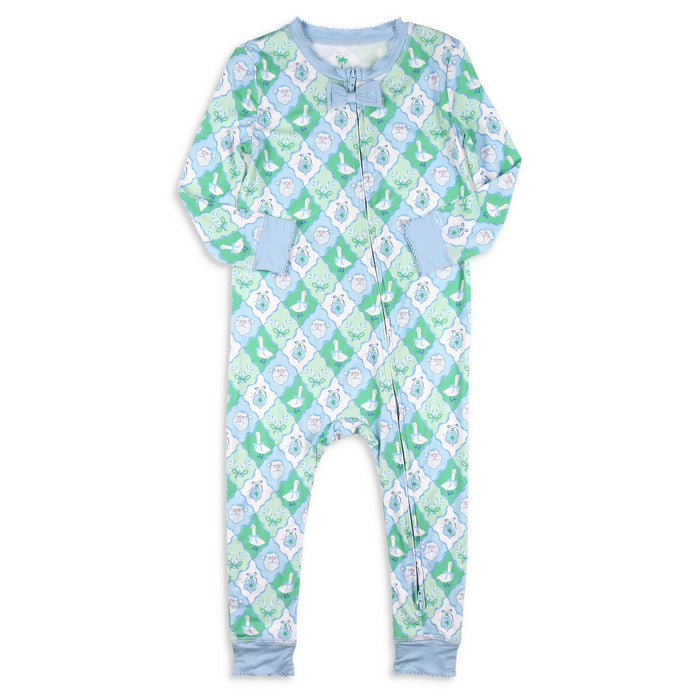 Girls Bamboo Onesie - Frosted Christmas
