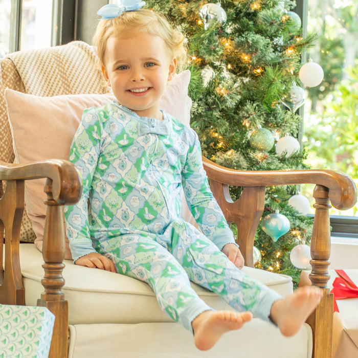 Girls Bamboo Onesie - Frosted Christmas