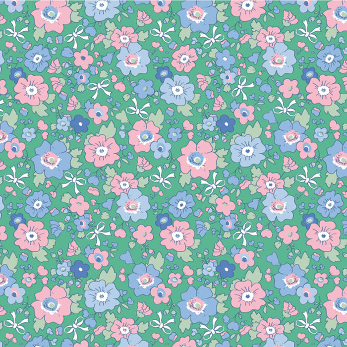 Girls Bow Dress Pocket - Garden Green