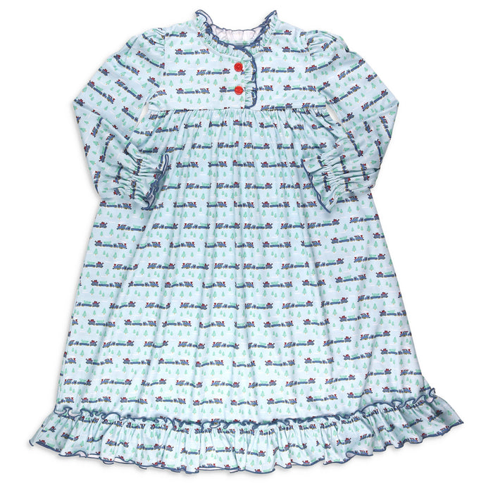 Girls Gown - Christmas Trains