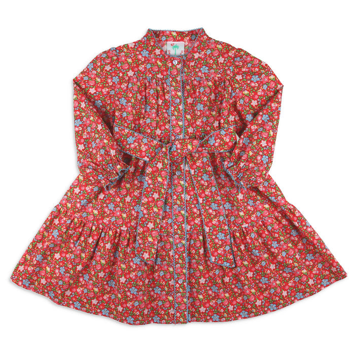Girls Maeve Dress - Scarlet Blooms