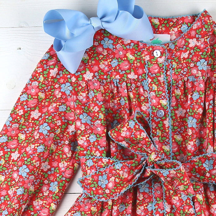 Girls Maeve Dress - Scarlet Blooms