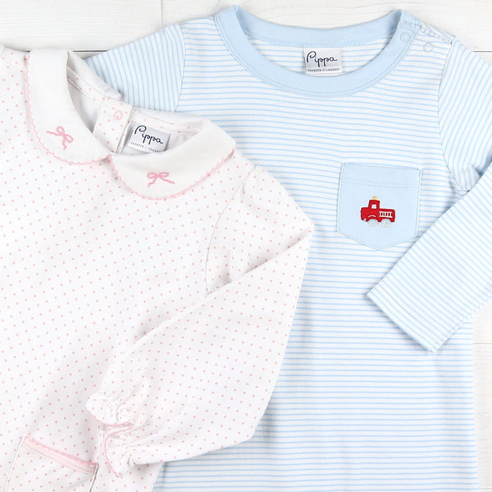 Girls Pima Romper - Bows