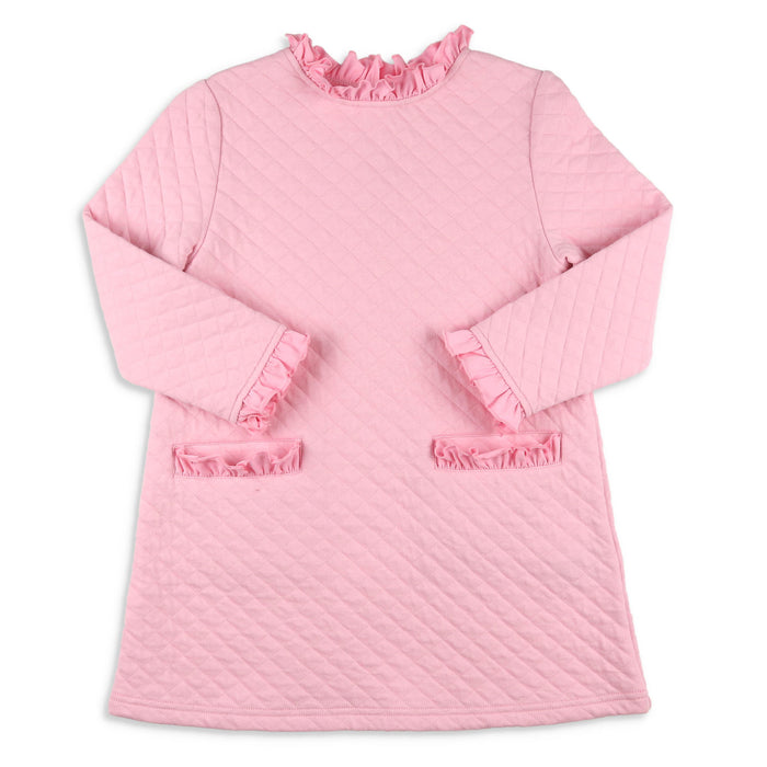 Girls Quilted Dress - Ballet Pink