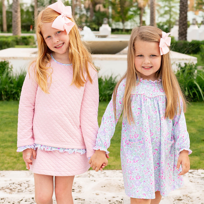 Girls Quilted Skirt - Ballet Pink