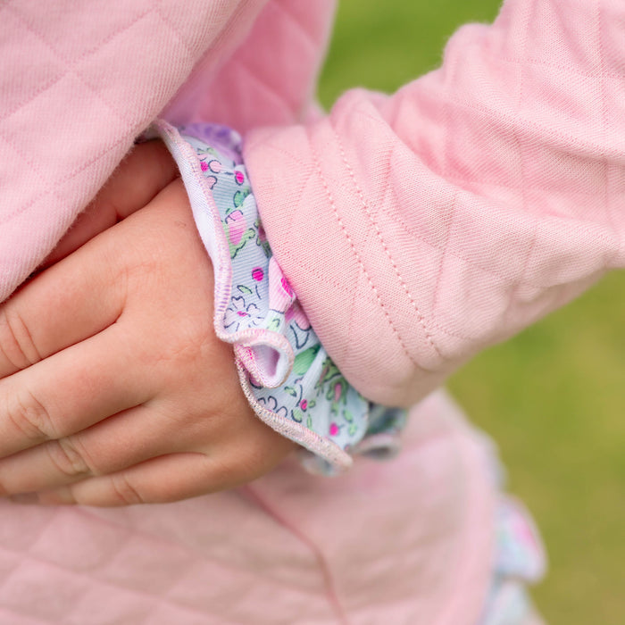 Girls Quilted Top - Ballet Pink