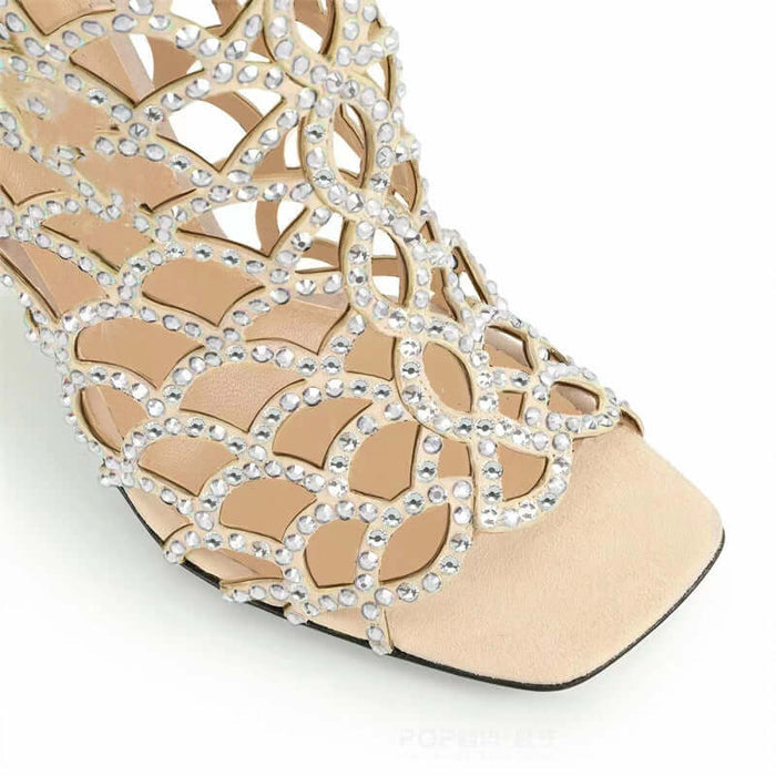 Glimmering Gala Rhinestone Mesh Stiletto Heels