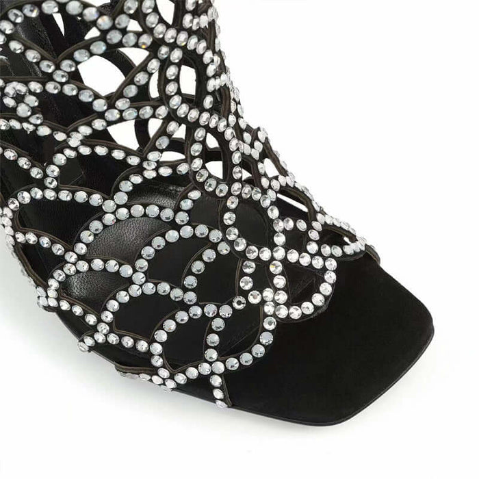 Glimmering Gala Rhinestone Mesh Stiletto Heels