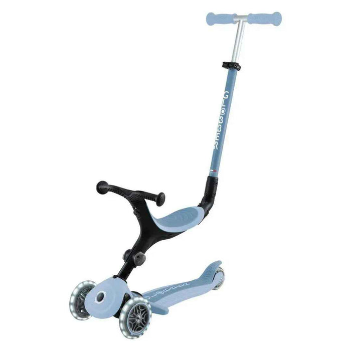 Globber® Zložljivi otroški skiro GO UP Active ECO s svetlečimi kolesi Blueberry Globber
