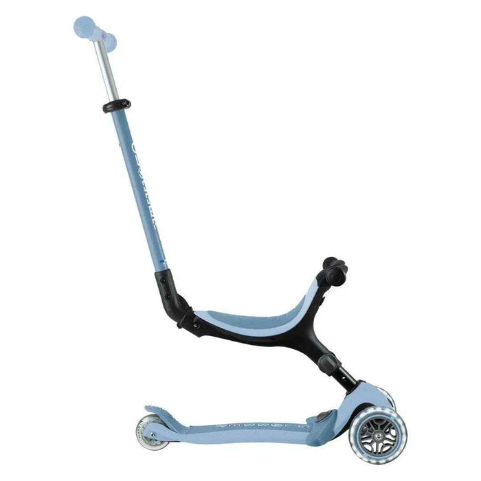 Globber® Zložljivi otroški skiro GO UP Active ECO s svetlečimi kolesi Blueberry Globber