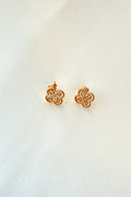 Gold Clover Stud Earring, Earrings, Stud Earrings, Adeline Boutique, Dallas Boutique, Jewelry