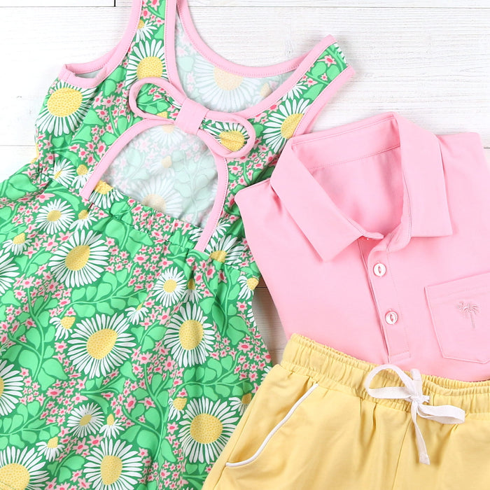 Green Meadow Bow Back Dress