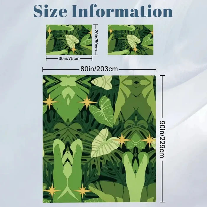 Green Monstera Leaf Retro Duvet Cover Set: Midcentury Botanical Bedding - One Size - retro bedding