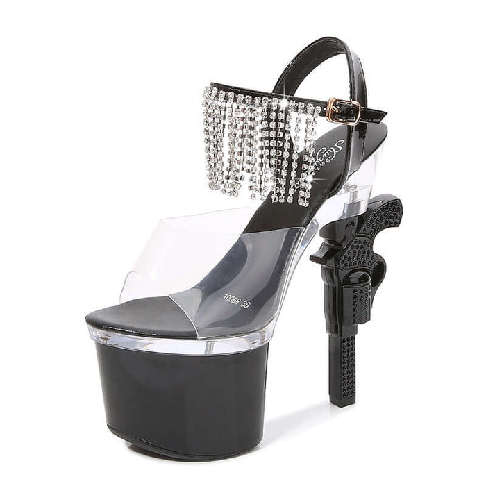 Muffin Sandals Super High Heels Transparent High Heels null