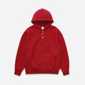 HALF BUTTON HOODIE - RED