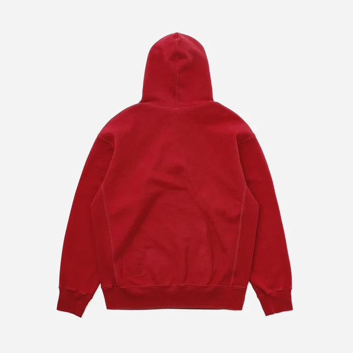 HALF BUTTON HOODIE - RED