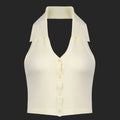 Halter Button Up Top fashionnsio