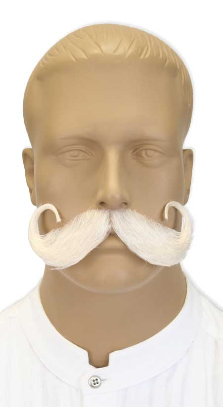 Handlebar Mustache - White