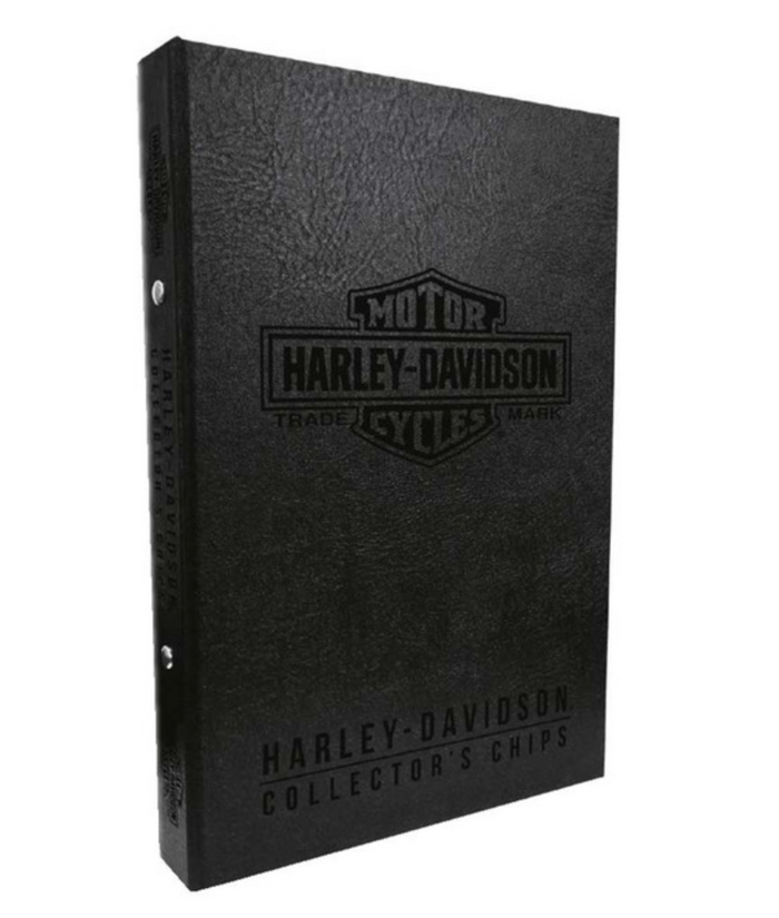 Harley-Davidson® Collector's 96 Ct. Poker Chip Leather Grain Album - Black 6696