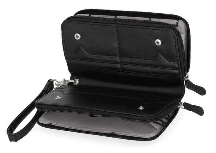 Harley-Davidson® Women's Metal Bar & Shield Croco Zip Around w/ Wristlet - Black
