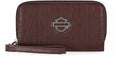 Harley-Davidson® Women's Metal Bar & Shield Croco Zip Around w/ Wristlet - Brown