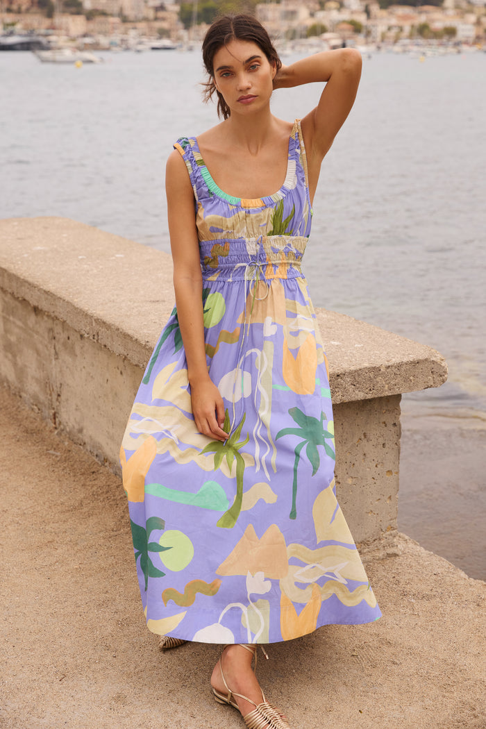Harper Dress- Paradiso Blue