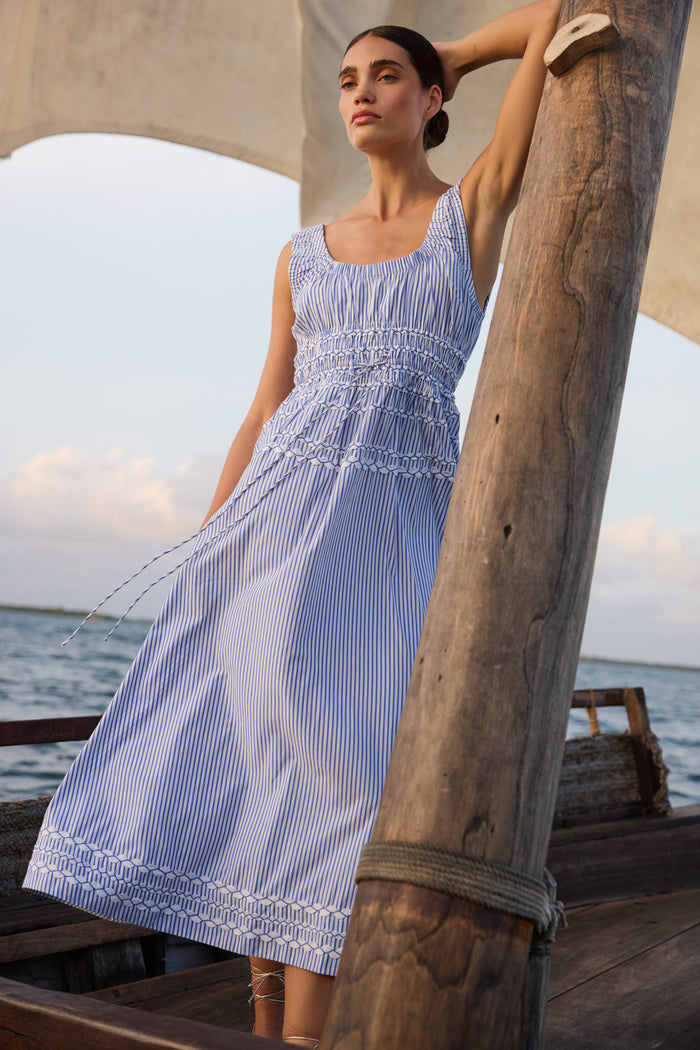 Harper Dress- Sconset Blue