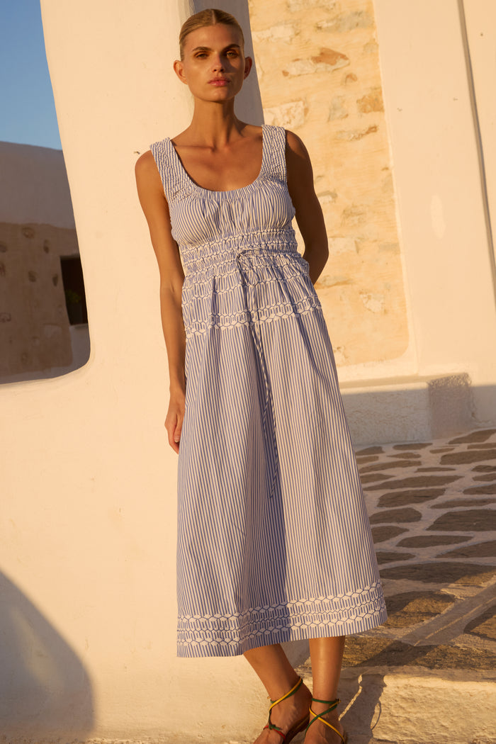 Harper Dress- Sconset Blue