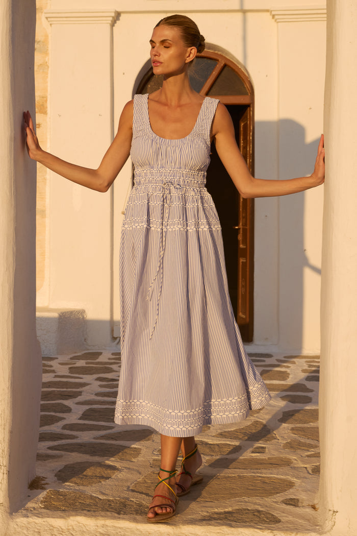 Harper Dress- Sconset Blue