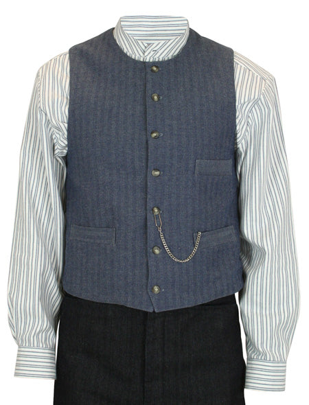 Hartman Work Vest - Blue Herringbone