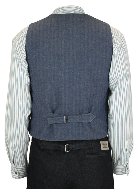 Hartman Work Vest - Blue Herringbone