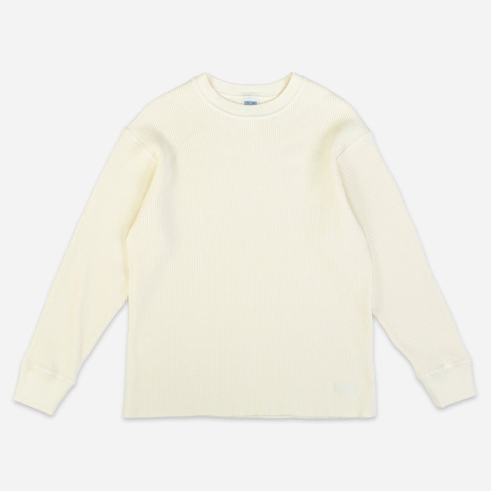 HEAVY WAFFLE SWEATER - MARSHMALLOW