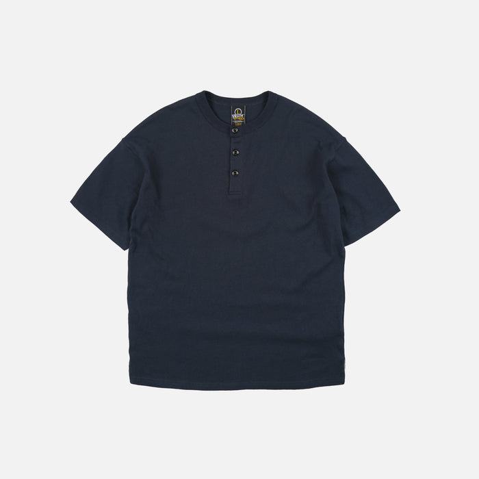 HENLEY HALF T-SHIRT - NAVY