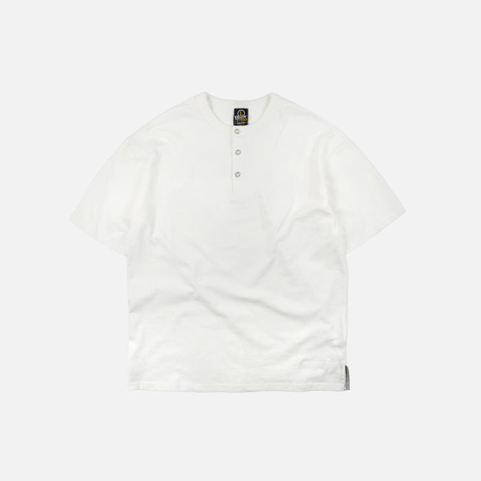 HENLEY HALF T-SHIRT - WHITE