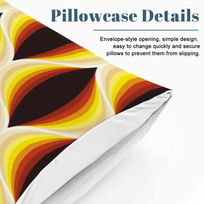 Honeycomb Pattern Duvet Cover Set: 60s Retro Full Size Bedding - retro bedding