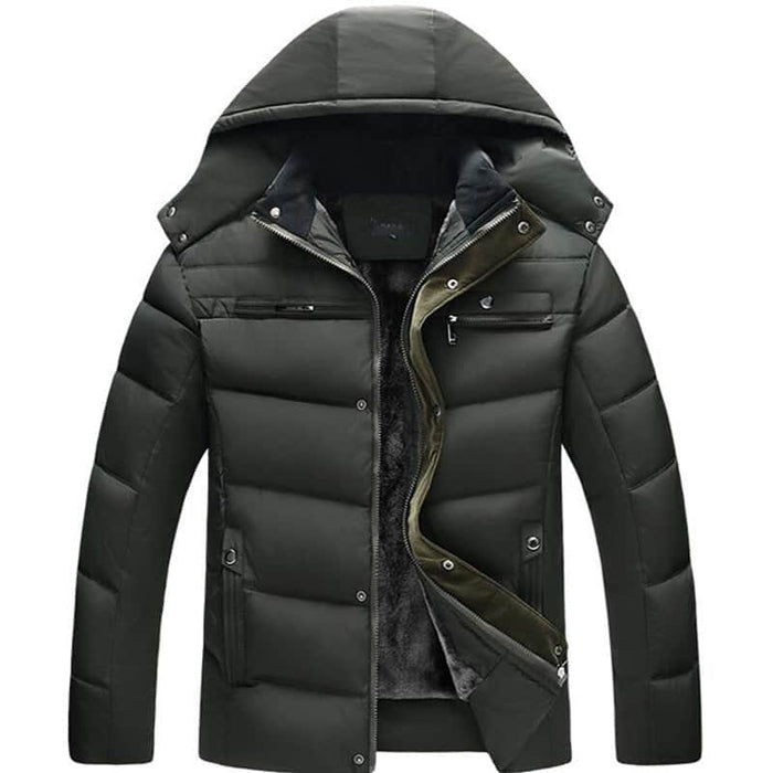 Hooded slim fit plus down padded down jacket men BadAssWear.fi