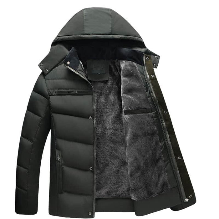 Hooded slim fit plus down padded down jacket men BadAssWear.fi