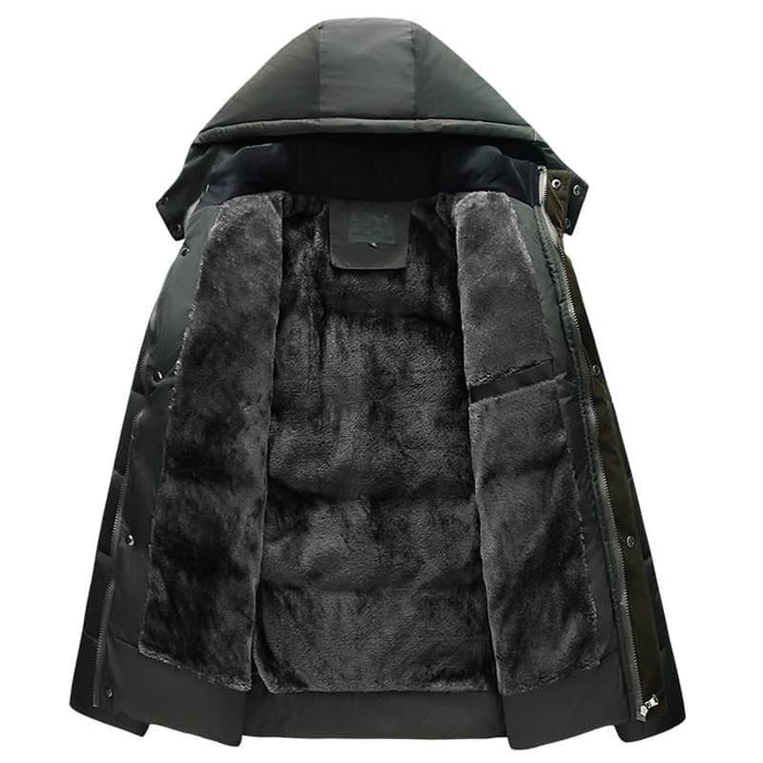 Hooded slim fit plus down padded down jacket men BadAssWear.fi