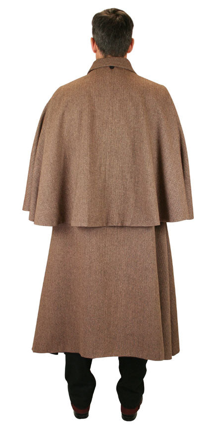 Inverness Coat - Brown Herringbone Tweed