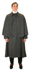 Inverness Coat - Gray Herringbone Tweed