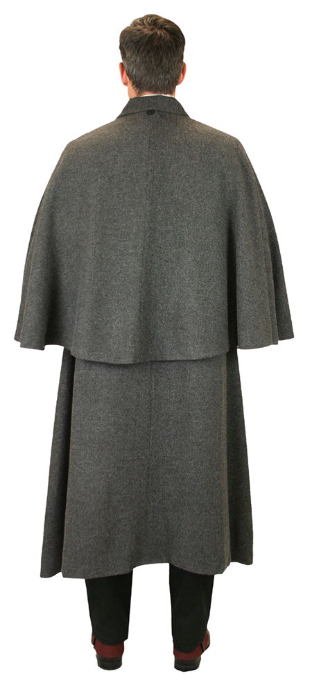 Inverness Coat - Gray Herringbone Tweed